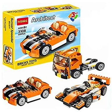 DIY 3in1 Sunset Speeder Lego Bricks Set - 119+Pcs